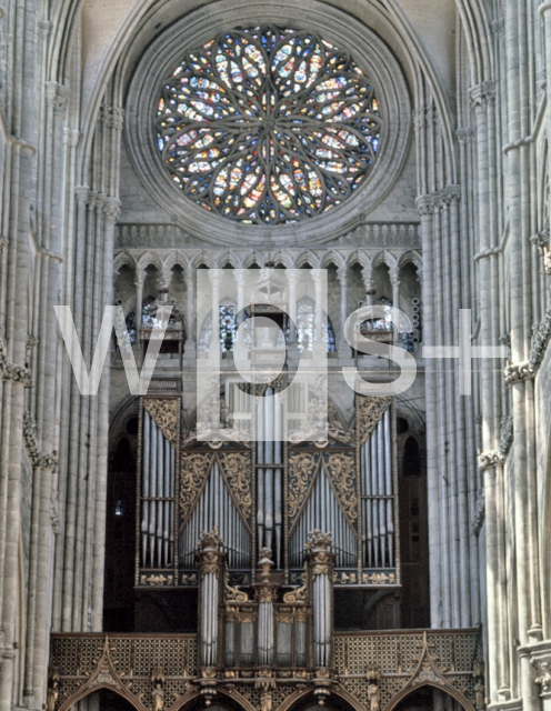 LUZARCHES Robert de｜ノートルダム大聖堂 (アミアン)の西正面扉口のバラ窓とパイプオルガン