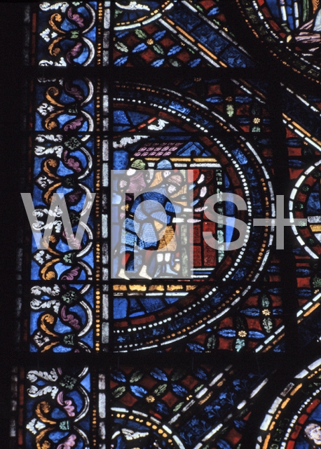 ｜カンタベリー大聖堂の三位一体礼拝堂の北側廊ステンドグラス「聖堂前の鎖帷子を着た三人の騎士」