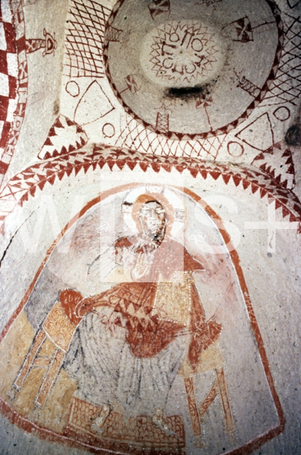 ｜聖バルバラ教会（ギョレメの岩窟教会）の全能者キリストを表現しているフレスコ