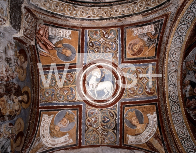 ｜アナーニ大聖堂のクリプタの第7穹窿のフレスコ「神の子羊として予言者ダヴィデ、ソロモン、イザヤとダニエルによって告げられたキリスト」