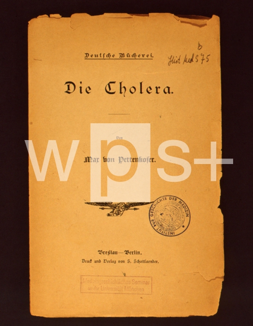 ｜ペッテンコーファー著「コレラ」についての出版物の扉ページ