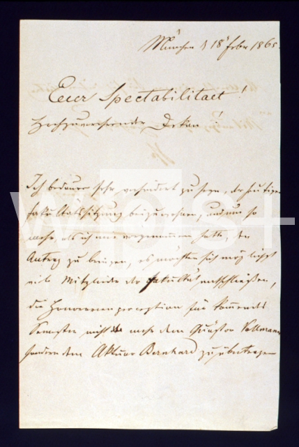 ｜ペッテンコーファーの学部長への手紙（1865年2月18日付け）