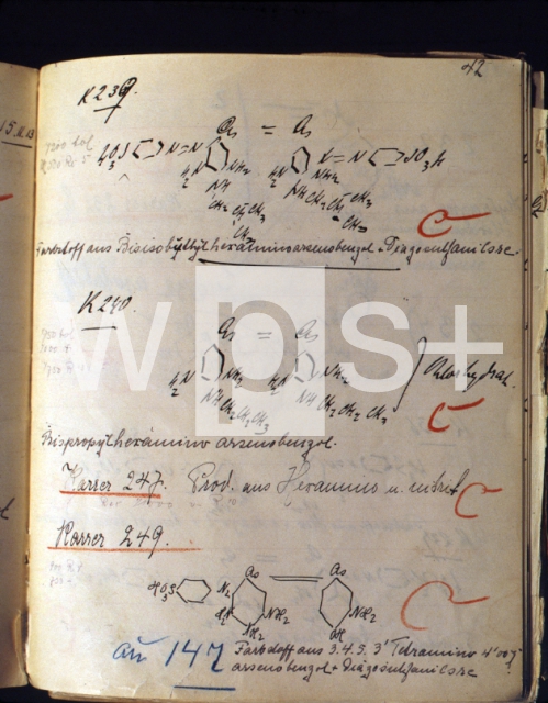 ｜エールリヒの化学上の下調べをした自筆ノート