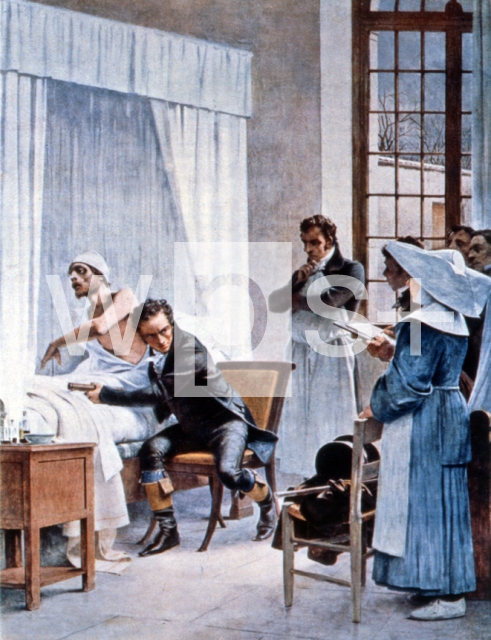 CHARTRAN Théobald｜ネッケル病院で結核病患者を聴診するラエネク、1816年