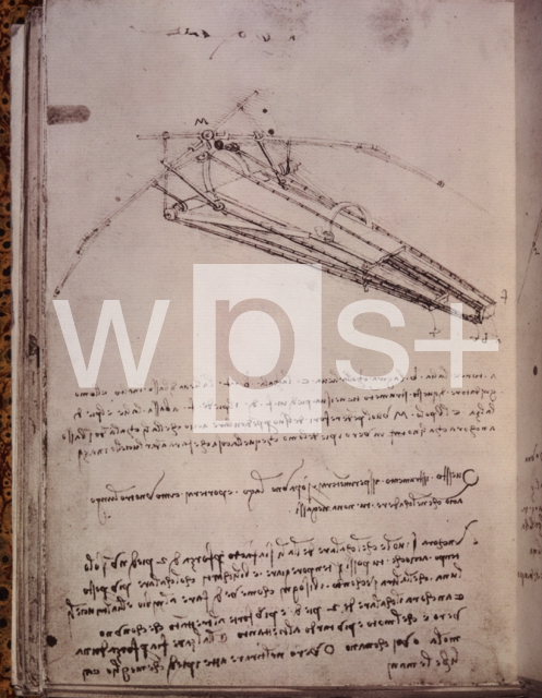 LEONARDO DA VINCI｜ダ・ヴィンチの自筆原稿「飛行機の図面」