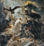 GIRODET-TRIOSON Anne-Louis｜オダン宮殿でオシアンに受け入れられるフランスの英雄の亡霊たち