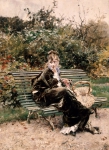 BOLDINI Giovanni｜ベンチに座る若い女性