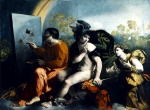 DOSSO DOSSI (Giovanni di Niccolò de Luteri)｜蝶を描くゼウスとマーキュリーと徳