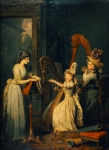 MAUZAISE｜オルレアンのマリ・アデライド皇女と娘にハープのレッスンをするジャンリ夫人