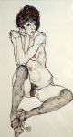 SCHIELE Egon｜座る裸婦
