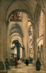 COROT Jean-Baptiste｜サンス聖堂内部、1874年9月