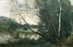 COROT Jean-Baptiste｜傾いた木のある池