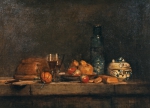 CHARDIN Jean-Baptiste Simeon｜オリーヴの瓶のある静物