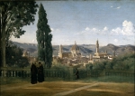 COROT Jean-Baptiste｜ボーボリ庭園から見たフィレンツェの風景