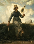 MILLET Jean-François｜糸紡ぎの女、オーヴェルニュの山羊飼いの少女