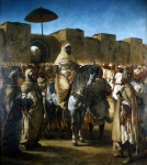 DELACROIX Eugene｜メクネスの宮殿を出る、モロッコのスルタン、アブド・エル・ラフマーン