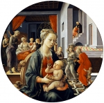 LIPPI Filippo｜聖母子とマリアの誕生の物語（トンド・ピッティ）
