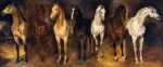 GERICAULT Theodore｜馬の胸前、7頭の馬