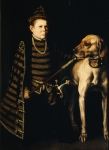 MOR van Dashorst Anthonis｜グランヴェルの枢機卿の小人とマスチフ犬