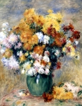 RENOIR Pierre-Auguste｜花瓶の菊の花束