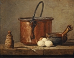 CHARDIN Jean-Baptiste Simeon｜台所道具、鍋と柄付き鍋と玉子