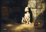 DECAMPS Alexandre Gabriel｜犬舎の黒と白のバセット・ハウンド犬