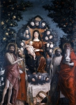 MANTEGNA Andrea｜聖人と天使に囲まれた栄光の聖母子