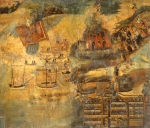 Japanese Painter｜長崎に於けるレオナルド木村と他4人のキリスト教徒の殉教図、1619年11月18日