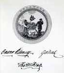 ｜デラウェア州の紋章と代表者のサイン
