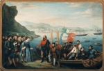 AZZOLA A.｜クアルトの町から、シチリアに向けて出発するガリバルディと千人隊、1860年5月6日