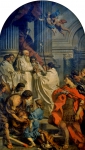 SUBLEYRAS Pierre｜アリウス派を信奉する皇帝ウァレンスの前で、東方教会のミサをあげる聖バシレイオス