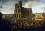 MARTIN Pierre-Denis｜ランス大聖堂での戴冠式後パレードするルイ15世、1722年10月26日