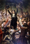 BARRIAS Felix-Joseph｜パレ・ロワイヤル公園で、革命派の人々に熱弁を振るデムーラン