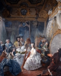 GAUTIER-DAGOTY Jean-Baptiste｜画家にヴェルサイユ宮殿の彼女の間で絵を描かせるマリー・アントワネット、1777年頃