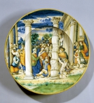 ｜色絵皿「神殿で不具者を癒す聖ペテロと聖ヨハネ」