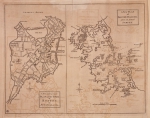 ｜アメリカ独立戦争時のニューイングランドのボストン港と市街の設計図
