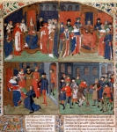 ｜聖職者（左上図）、皇帝・国王（右上図）、ジャン・デ・ベリー公の宮廷（左下）、職人（右下）