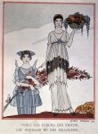 BARBIER Geroge｜ポール・ポワレの夜のドレス「ほら、花と果実と葉っぱと枝と...」