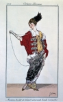 DRIAN Etienne｜パリジャンの衣装「銀の刺繍入り鶏頭色のビロートの夜のマント」