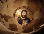 ｜ダフニ修道院、聖堂内のモザイク「パントクラトール（全能者）キリスト像」