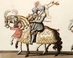 ｜騎馬試合の装具をつけたドイツの騎士のパレード（部分）
