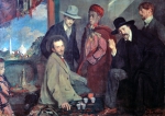BLANCHE Jacques Emile｜パリの万国博覧会のカフェにいるアンドレ・ジッドと友達、1900年