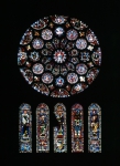 ｜シャルトル大聖堂の南袖廊のバラ窓と五連窓