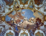 TIEPOLO Giovanni Battista｜ヴュルツブルクのレジデンツの皇帝広間のフレスコ「花嫁を連れてくるアポロン」