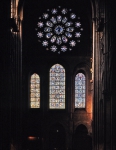 ｜ノートルダム大聖堂 (シャルトル)西正面扉口上のバラ窓と三連窓