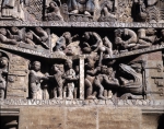 ｜サント＝フォワ修道院の西正面扉口のティンパヌム「最後の審判」（部分）