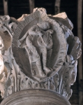 ｜クリュニー修道院の内陣の柱頭「グレゴリアン・チャントの最初の4音と第3音：キリストの情熱と復活」