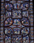 ｜カンタベリー大聖堂の三位一体礼拝堂の北側廊ステンドグラス「奇蹟の窓」（部分）