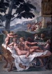 ROMANO Giulio｜パラッツォ・テのアモールとプシケの間の南壁「高尚の饗宴」（部分）