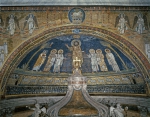 ｜サンタ・プラッセーデ聖堂のアプスにかかるドームのモザイク